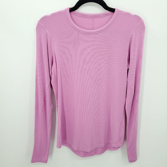 Lululemon Hold Tight Long-Sleeve Shirt M Velvet Dust Pink - Picture 4 of 15